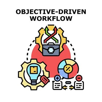 Objective driven workflow planning process vector illustration Stock Illustration