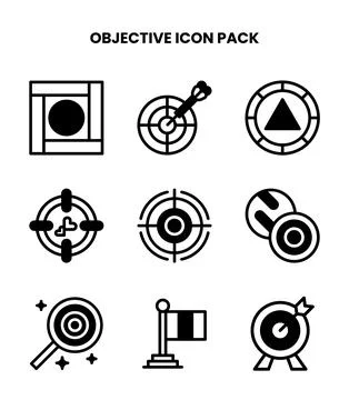 Objective DuoTone Collection Icons Pack Stockillustratie