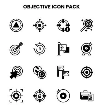 Objective DuoTone Graphics Icons Pack Stockillustratie