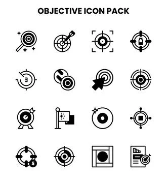 Objective DuoTone Icons Pack Stock Illustration