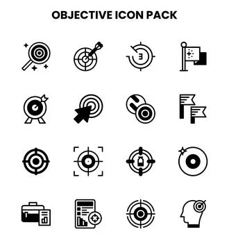 Objective DuoTone Scalable Icons Pack Illustrazione stock