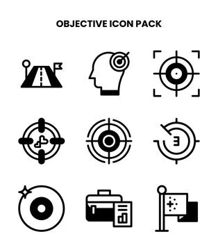 Objective DuoTone Scalable Icons Pack Illustrazione stock