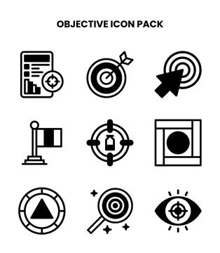 Objective DuoTone Vector Icons Pack 库存插图
