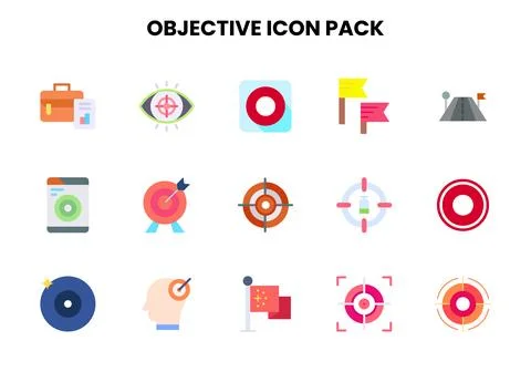 Objective Flat UI Icons Pack Stock Illustration