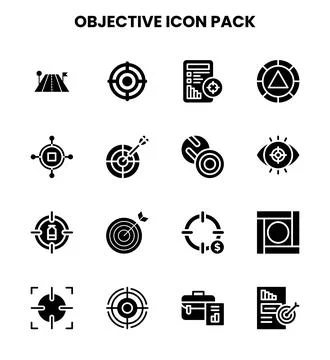 Objective Glyph Collection Icons Pack Stockillustratie