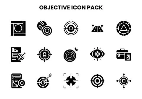 Objective Glyph Scalable Icons Pack Stockillustratie