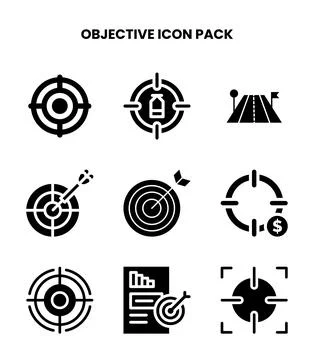Objective Glyph UI Icons Pack Stock Illustration