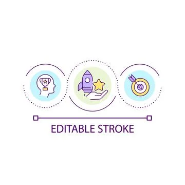 Objective goals setting loop concept icon Stock Illustration