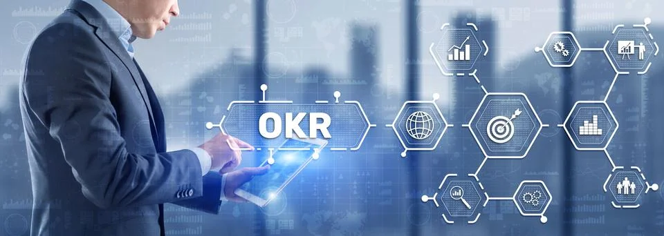 Objective Key Results. Project management. Business technology process on Stock Photos