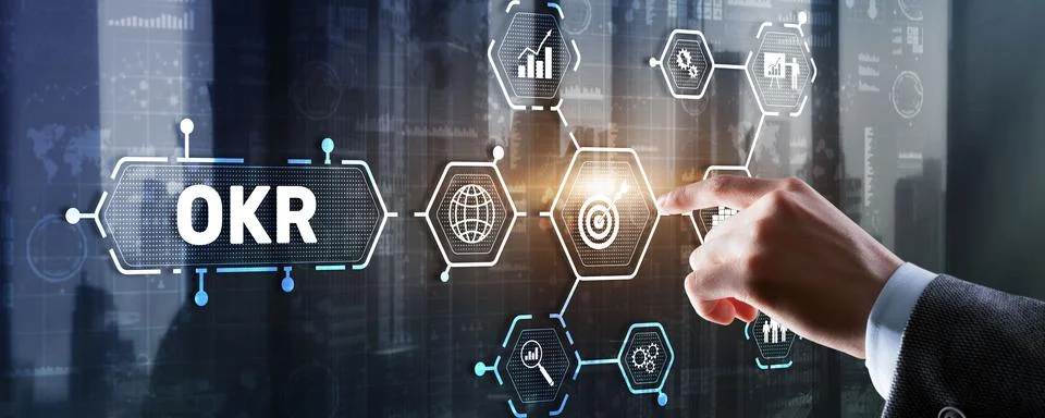 Objective Key Results. Project management. Business technology process on Stock Photos