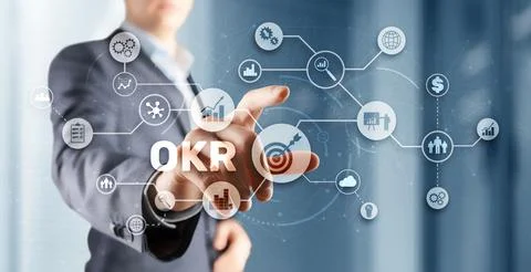 Objective Key Results. Project management. Business technology process on Stock Photos