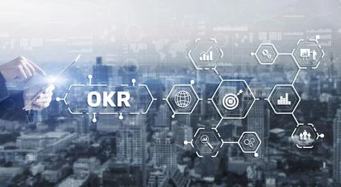 Objective Key Results. Project management. Business technology process on Stock Photos