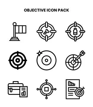 Objective Line Icons Pack Stockillustratie