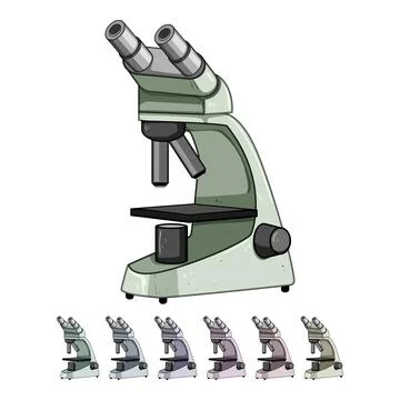 Objective microscope cartoon vector graphic 库存插图