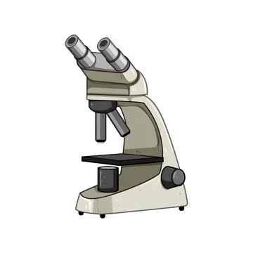 Objective microscope cartoon vector illustration Stock Illustration