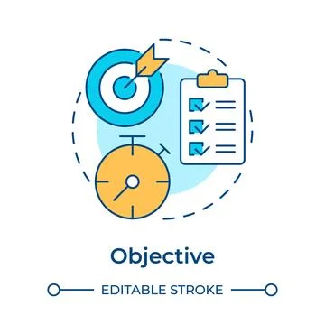 Objective multi color concept icon Stockillustratie