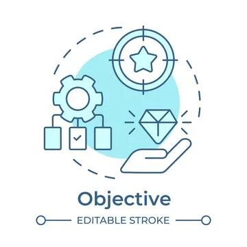 Objective soft blue concept icon Stock Illustration