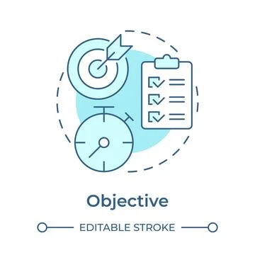 Objective soft blue concept icon Stockillustratie