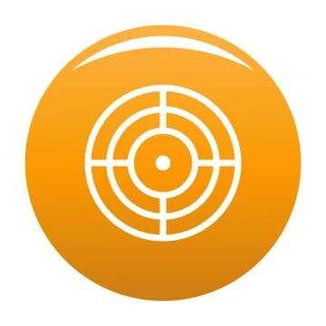 Objective of target icon vector orange Stock Illustration