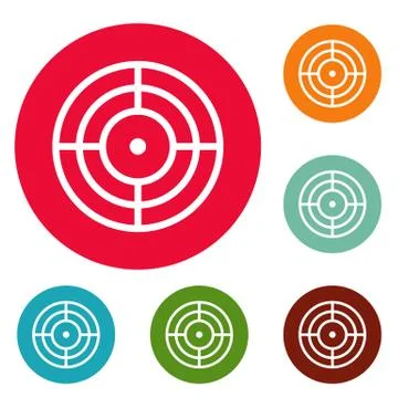 Objective of target icons circle set vector Stock Illustration