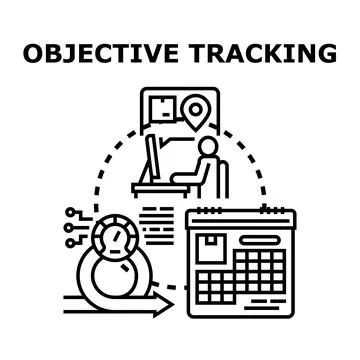 Objective tracking concept with planning and delivery Stock Illustration