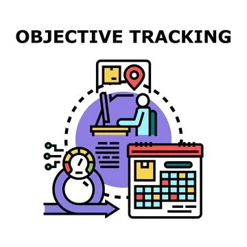 Objective tracking concept with planning and delivery Stock Illustration