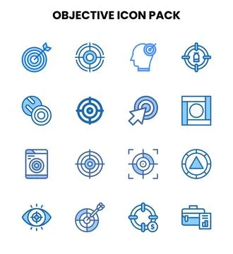 Objective Two Colour Bundle Icons Pack Stockillustratie