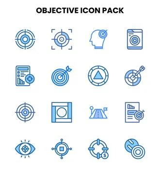Objective Two Colour Design Icons Pack 스톡 일러스트