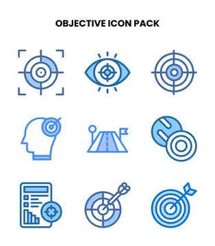 Objective Two Colour UI Icons Pack Stock Illustration