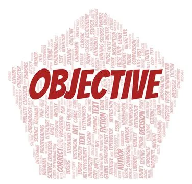 Objective typography word cloud create with the text only 스톡 일러스트