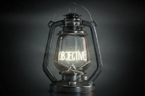 Objective - Vintage Kerosene Lantern - 3d illustration Stock Illustration