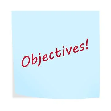 Objectives 3d illustration post note reminder on white with clipping path Stock Illustration