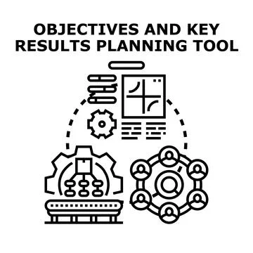 Objectives and key results planning tool concept Stock Illustration