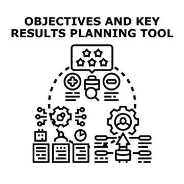 Objectives and key results planning tool concept Stock Illustration