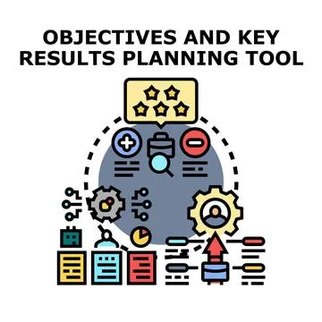 Objectives and key results planning tool concept Stock Illustration