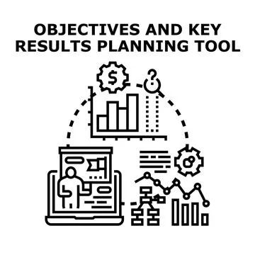 Objectives and key results planning tool concept Stock Illustration
