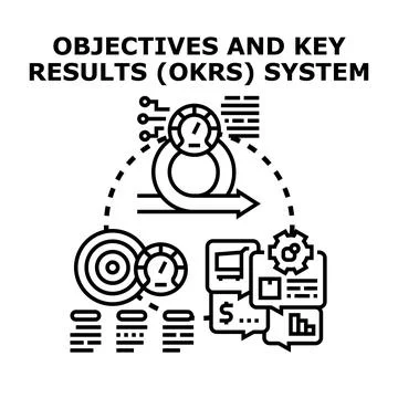 Objectives and key results system for business growth Stock Illustration