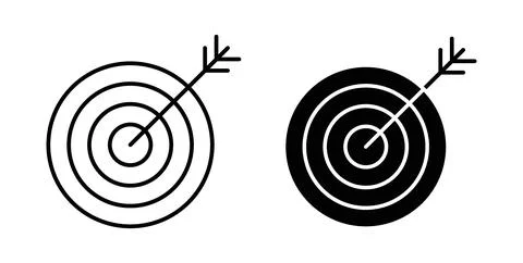 Objectives icon in black and white. vector icon pack for websites Stock Illustration