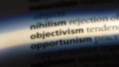 Objectivism word in a dictionary. Video stock 99562290