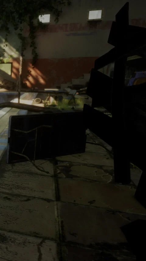 Objects and tools scattered in a workspace during early evening Stock Footage 340263826