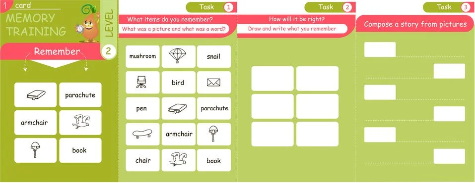 Objects and words 2 level Stock Illustration