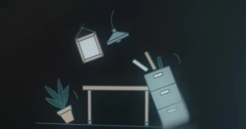 Objects are shaking inside the room, effects of an earthquake Vídeos de archivo 314852377