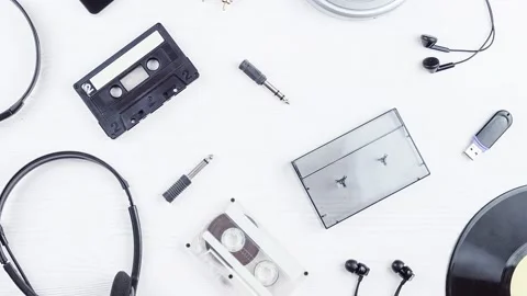 Objects for audio recordings Stock Footage 186130014