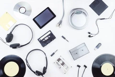 Objects for audio recordings Stock Photos