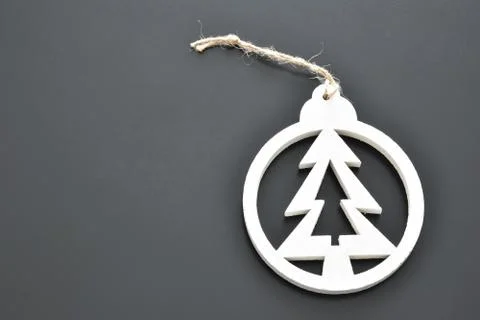 Objects for christmas trees decorations white background black  스톡 사진
