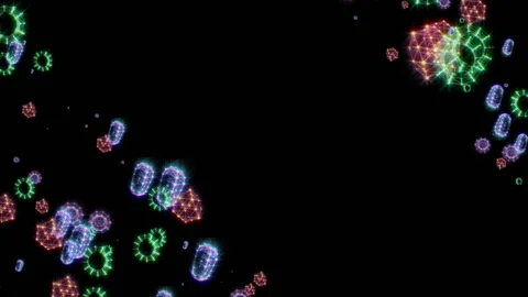 Objects in the corners of the screen. Gems on a black glossy table, Collection Stock Footage 90896765