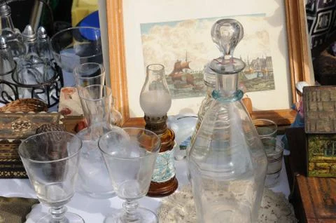 Objects on a flea market Stock Photos