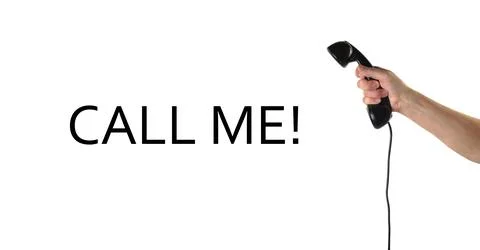 Objects Hands action - Hand holds retro phone handset. Call me Stock Photos