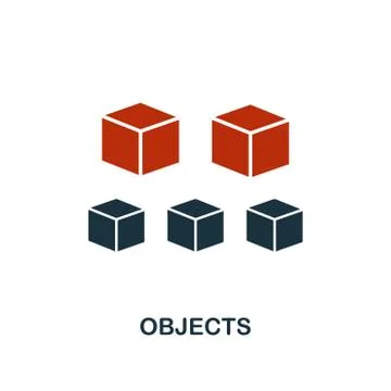 Objects icon in two color design. Red and black style elements from machine Stock Illustration