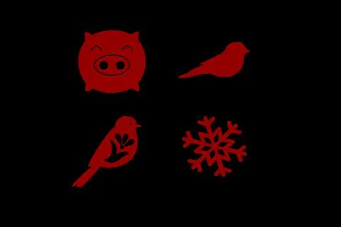 Objects made in red, design objects, love, cupid, wedding, child birth Illustrazione stock